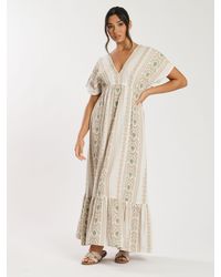 South Beach - Jacquard V-Neck Maxi Dress - Lyst