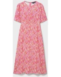 Crew - Company Ella Short Sleeve Printed Tea Dress - Lyst