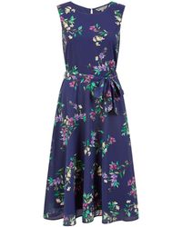 Yumi' - Floral Print Midi Skater Dress - Lyst