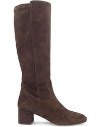 Jones Bootmaker - Choco Suede Wide Fit Emberly Leather Stretch Long Boots - Lyst