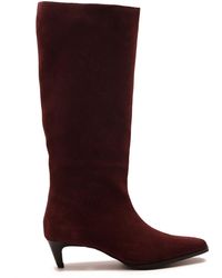 OFF THE HOOK - Fern Suede Leather Slouchy Knee-High Kitten Heel Boots - Lyst