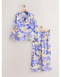 Next - Satin Button Through Pyjamas - Lyst