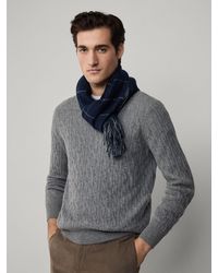 Hackett - Lambswool Cable Crew Neck Jumper - Lyst