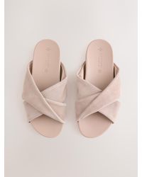 Next - Neutral Standard Fit Twist Footbed Sandals - Lyst