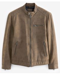 Next - Faux Leather Biker Jacket - Lyst