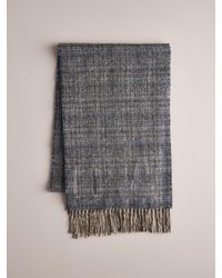 Next - Check X Moons Merino Wool Scarf - Lyst