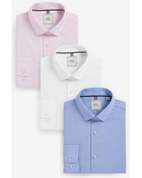 Next - Pflegeleichte, Elegante Hemden Mit Einfacher Manschette Im 3Er-Pack - Lyst