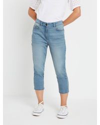 M Com - Petite Cropped Boyfriend Jeans - Lyst