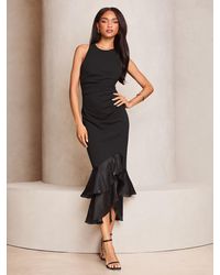 Lipsy - Ärmelloses Midikleid Aus Organza Mit Rüschen-Saumeu 36 (Uk 8) - Lyst