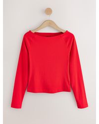 Next - Open Slash Neck Soft Touch Long Sleeve Top - Lyst