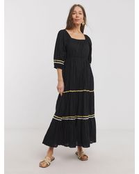 JD Williams - 100% Cotton Rick Rack Trim Tier Smock Dress - Lyst