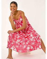 Roman - Floral Print Strappy Maxi Dress - Lyst