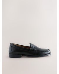 Next - Standard Fit Leather Penny Loafers - Lyst