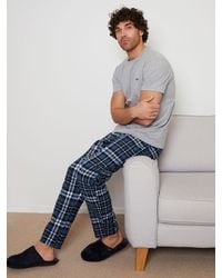 Threadbare - Dark Flannel Short Sleeve Pyjamas Set - Lyst