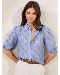 Lipsy - 3D Fabric Puff Sleeve Shirt - Lyst
