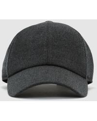 Reiss - Charcoal Sienna Wool-Silk Blend Baseball Cap - Lyst