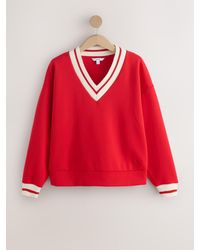 Next - Slinky Suba V-Neck Contrast Collar Sweatshirt - Lyst