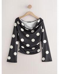 Next - Soft Touch Slinky Drape Long Sleeve Top - Lyst