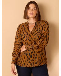 Live Unlimited - Curve Animal Print Nehru Blouse - Lyst