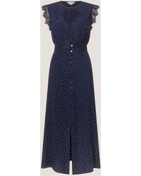 Monsoon - Cleo Lace Polka Dot Midi Dress - Lyst