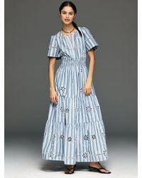 Anthropologie - The Somerset Cotton Embroidered Eyelet Maxi Dress - Lyst