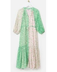 Oliver Bonas - Floral Print Tiered Midi Dress - Lyst