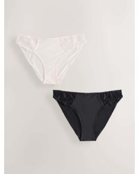 Next - Cream Embroidered Knickers 2 Pack - Lyst