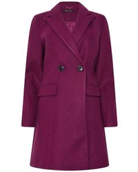 M Com - Double Breasted Mid Length Coat - Lyst