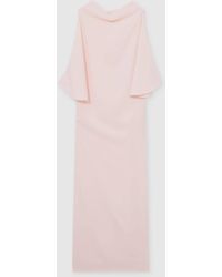 Reiss - Petra Draped-Front High-Neck Midi Dress - Lyst