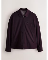 Next - Burgundy Regular Fit Motionflex Smart Twill Zip Shacket - Lyst