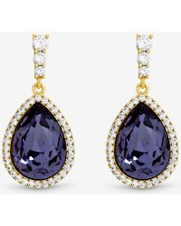 Jon Richard - Rhodium Plated And Crystal Vitrail Drop Earrings - Lyst