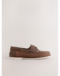Next - Bootsschuhe Mit Lederschnürsenkeln - Lyst