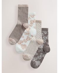 Next - Neutral Butterfly Ankle Socks 4 Pack - Lyst