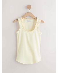 Next - Butter Premium Ribbed Scoop Tank Vest Sleeveless Top - Lyst