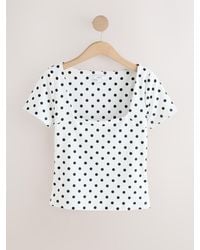Next - Square Neck Short Sleeve Top - Lyst