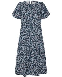 M Com - Petite Spot Print Short Sleeve Dress - Lyst