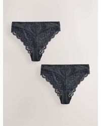 Next - High Rise High Leg Lace Knickers 2 Pack - Lyst
