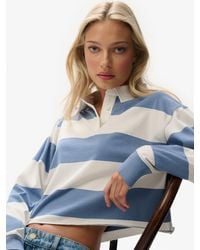 Superdry - Athletic Essential Cropped Stripe Rugby Shirt - Lyst
