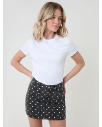 Threadbare - Polka Dot Co-Ord A-Line Denim Mini Skirt - Lyst