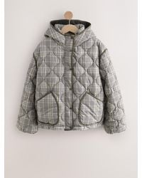 Next - Check Lightweight Quilted Jacket - Lyst