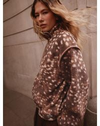 Next - Deer Print Quarter Zip Borg Jacket - Lyst