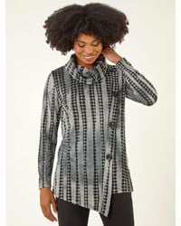 Roman - Cowl Neck Buttoned Top - Lyst