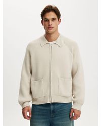 Cotton On - Zip Through Knitted Bomber Jumper - Lyst