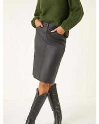 Roman - Coated Stretch A-Line Skirt - Lyst