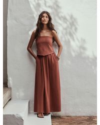 Next - Broderie Jersey Hanky Hem Bandeau Midi Dress - Lyst