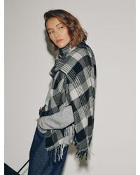 Next - Monochrome Check Midweight Scarf - Lyst