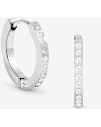 Jon Richard - Waterproof Crystal And Polished Huggie Hoop Earrings - Lyst