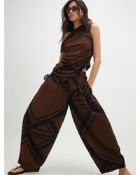 River Island - Printed Balloon Leg Trousers - Lyst