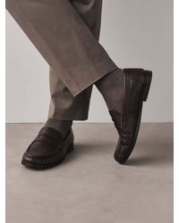Next - Ruched Leather Loafers - Lyst