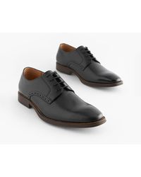 Next - Wide Fit Leather Contrast Sole Derby Shoes - Lyst